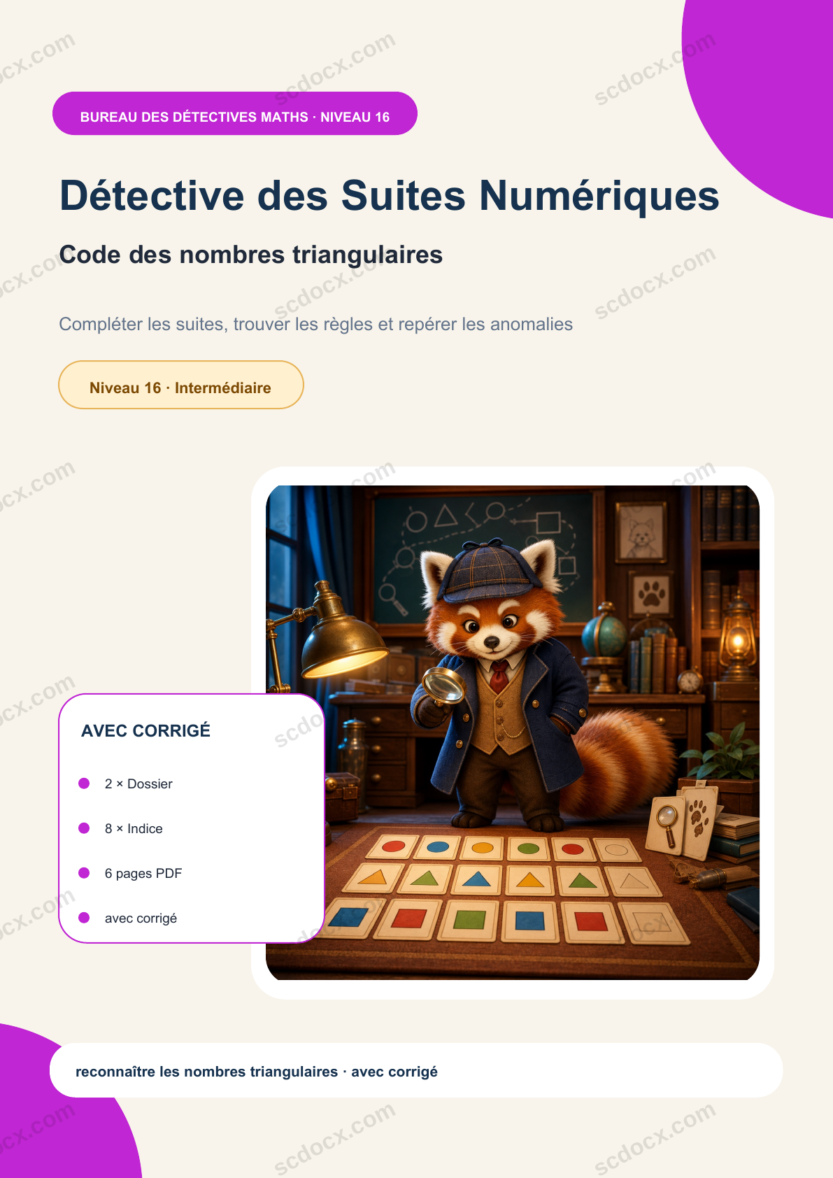 Détective des Suites Numériques Niveau 16 | Code des nombres triangulaires avec corrigé