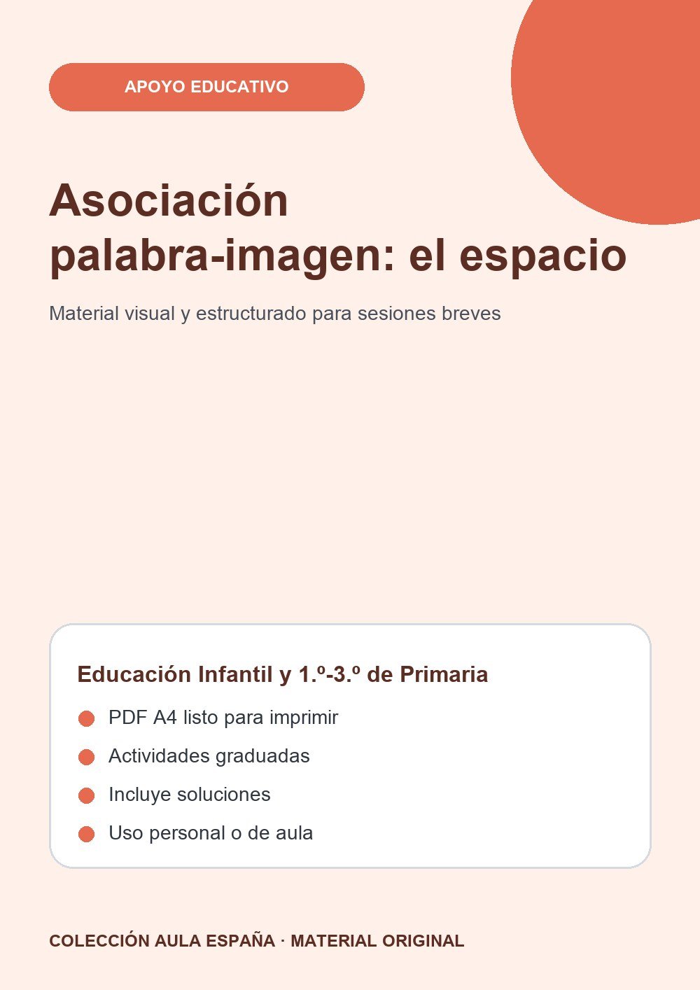 Asociación palabra-imagen: el espacio