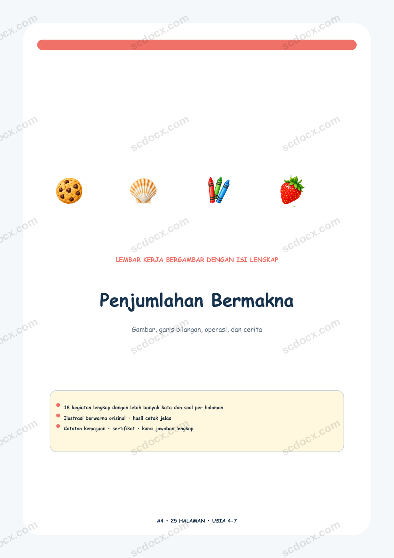 Penjumlahan Bermakna | 18 kegiatan + kunci jawaban | A4 | Edisi Indonesia