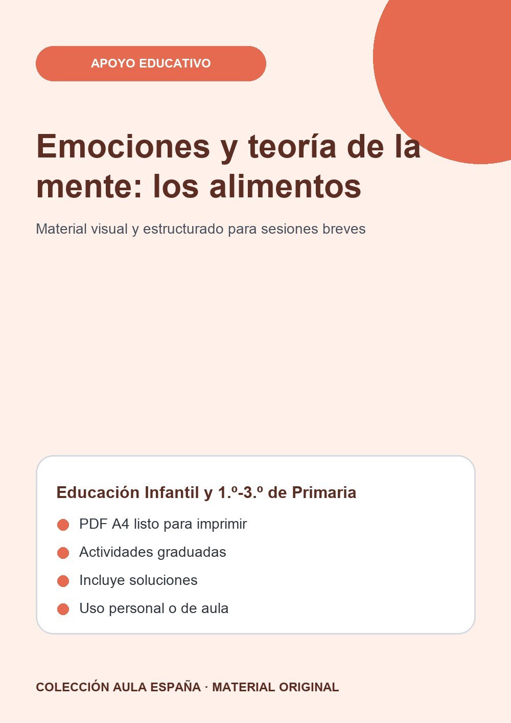 Emociones y teoría de la mente: los alimentos