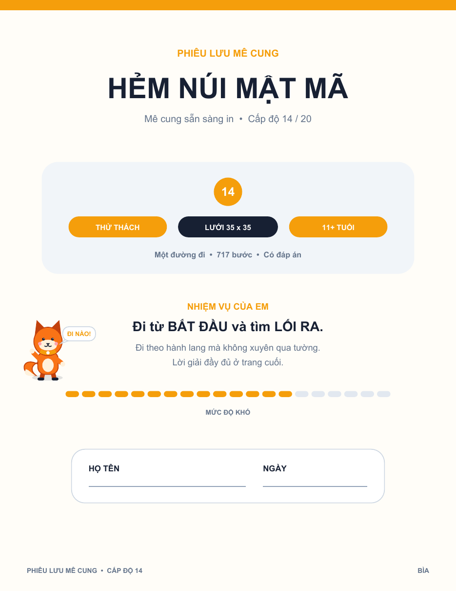 Mê Cung Hoạt Hình Tiếng Việt Miễn Phí 14 - Hẻm Núi Mật Mã (Kèm Đáp Án)