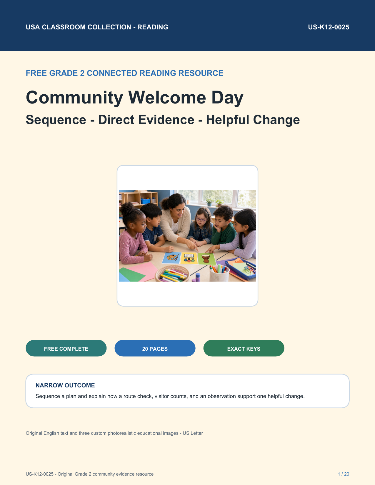 Community Welcome Day Evidence Detectives | FREE Grade 2 Reading | US-K12-0025