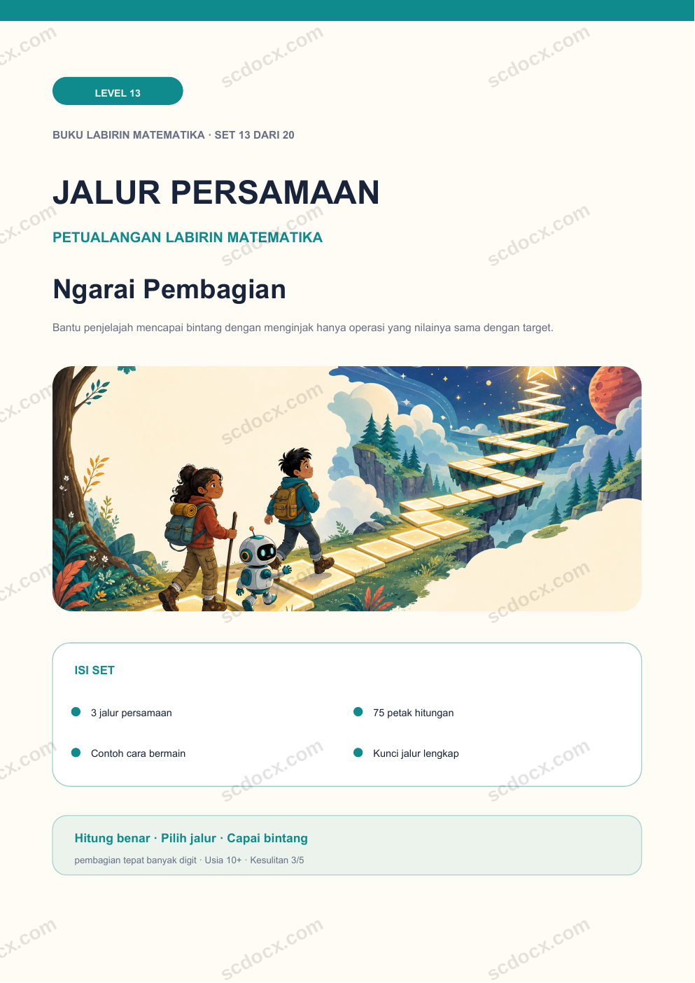 Jalur Persamaan Level 13 | Ngarai Pembagian dengan Jawaban