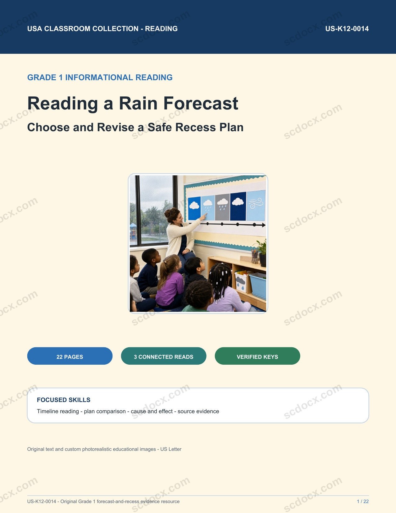 Reading a Rain Forecast | Grade 1 Timeline & Recess-Plan Evidence | US-K12-0014