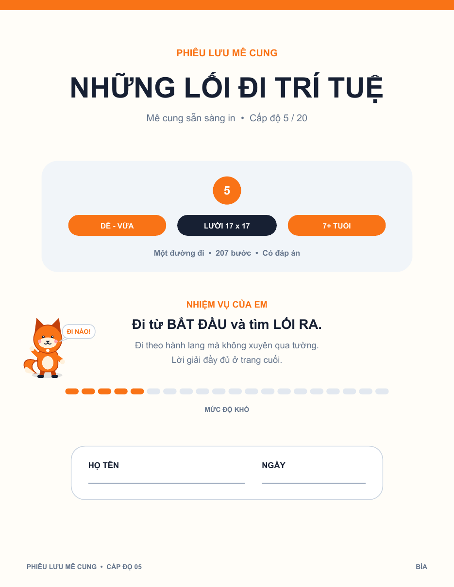 Mê Cung Hoạt Hình Tiếng Việt Miễn Phí 05 - Những Lối Đi Trí Tuệ (Kèm Đáp Án)