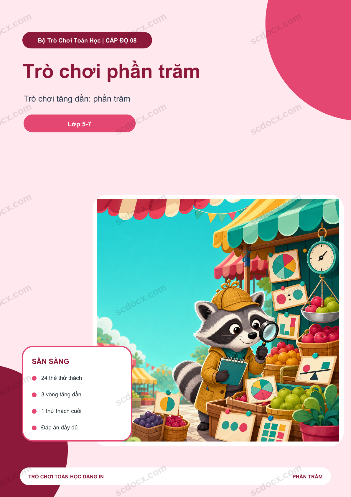 Trò chơi phần trăm | Trò chơi toán học có đáp án