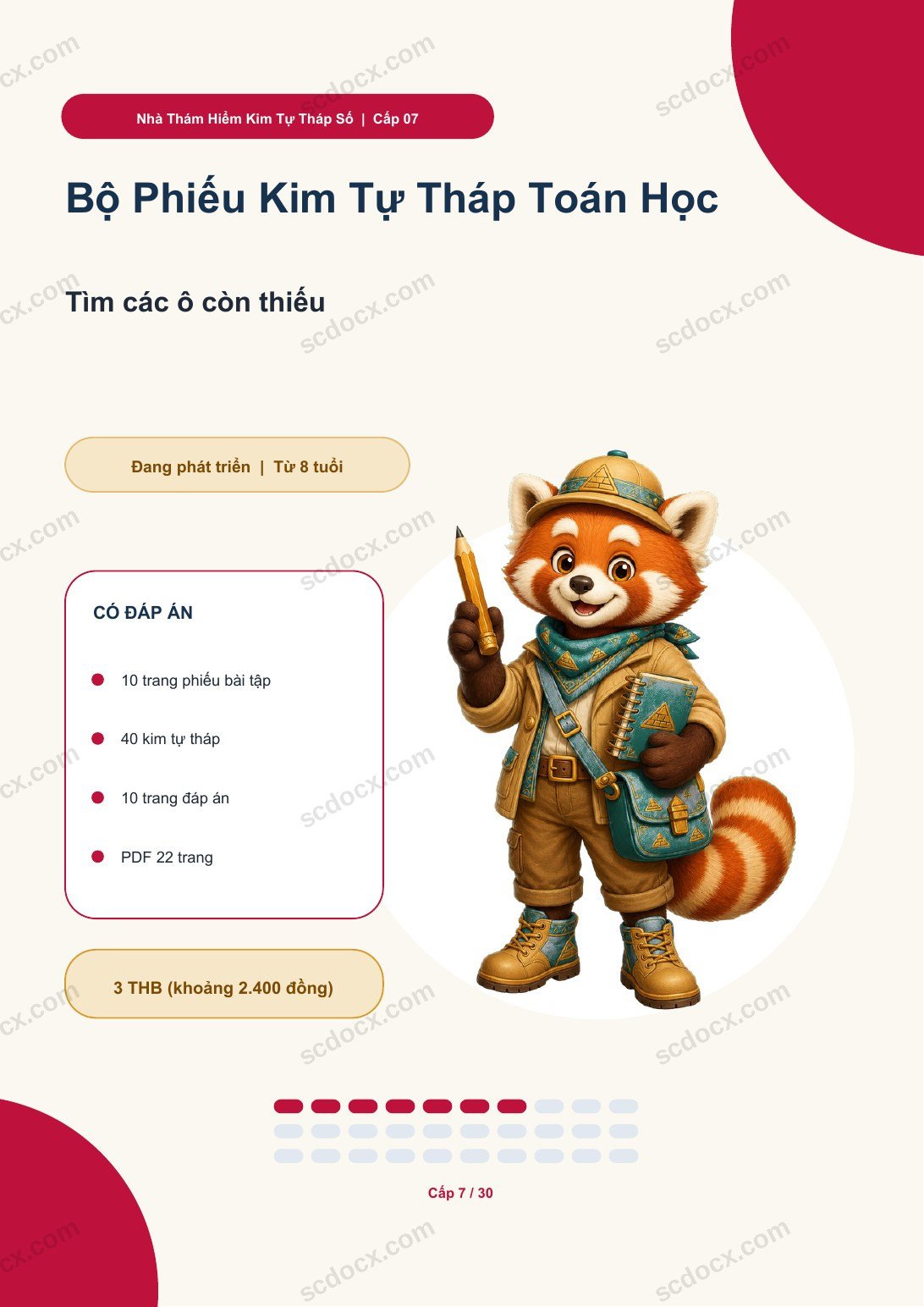 Bộ Phiếu Kim Tự Tháp Toán Học Cấp 07 | Tìm các ô còn thiếu có đáp án