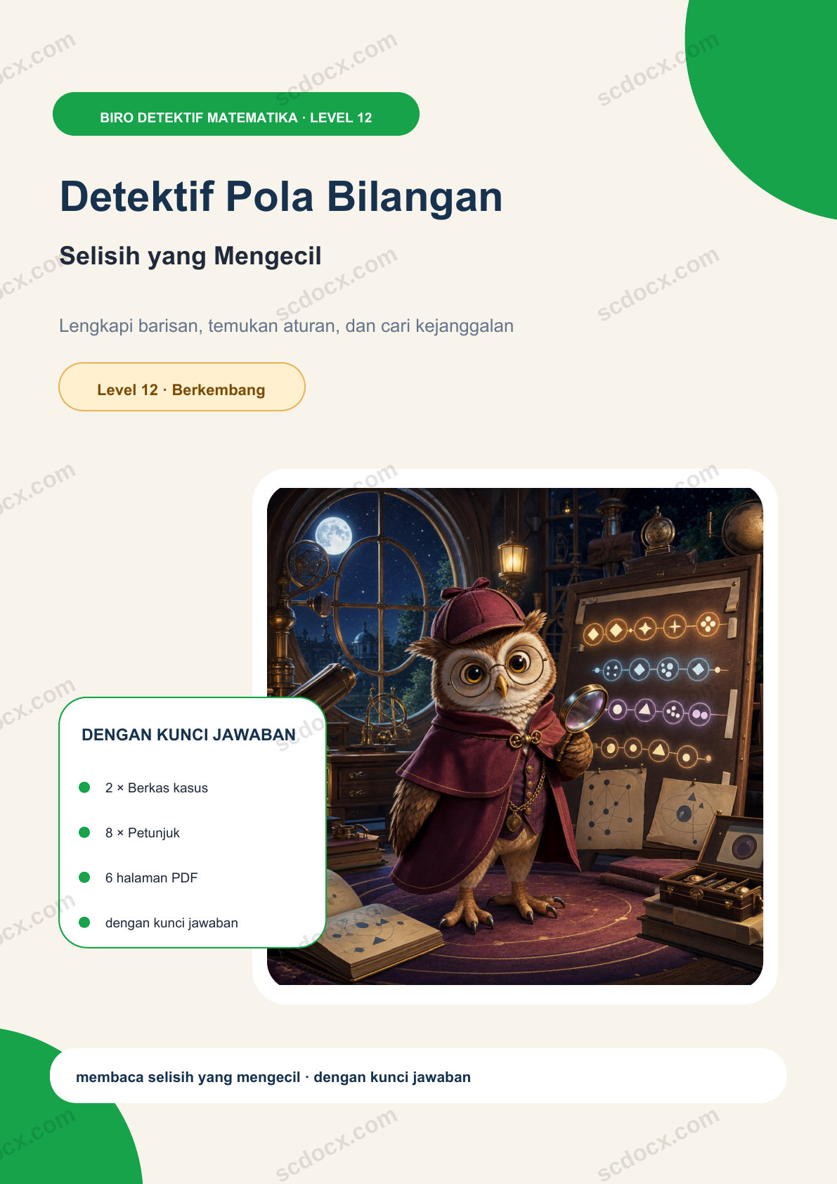 Detektif Pola Bilangan Level 12 | Selisih yang Mengecil dengan kunci jawaban