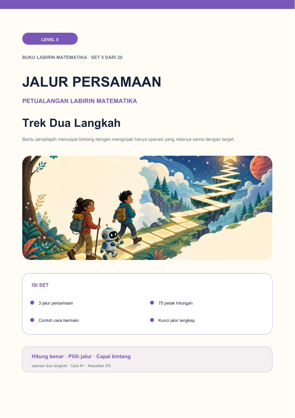 Jalur Persamaan Level 5 | Trek Dua Langkah dengan Jawaban