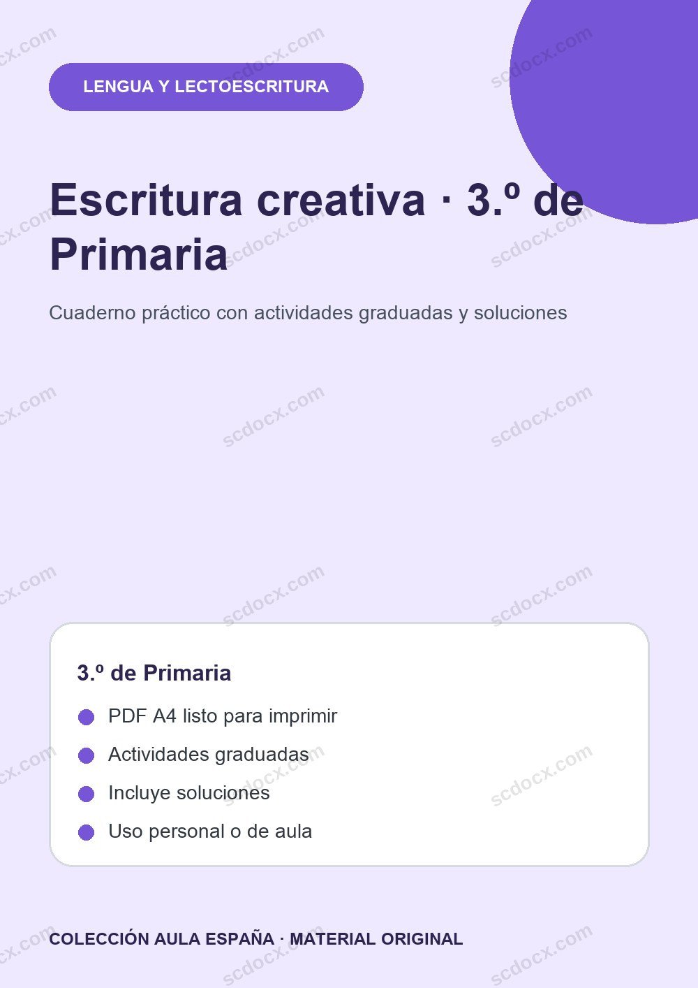 Escritura creativa · 3.º de Primaria