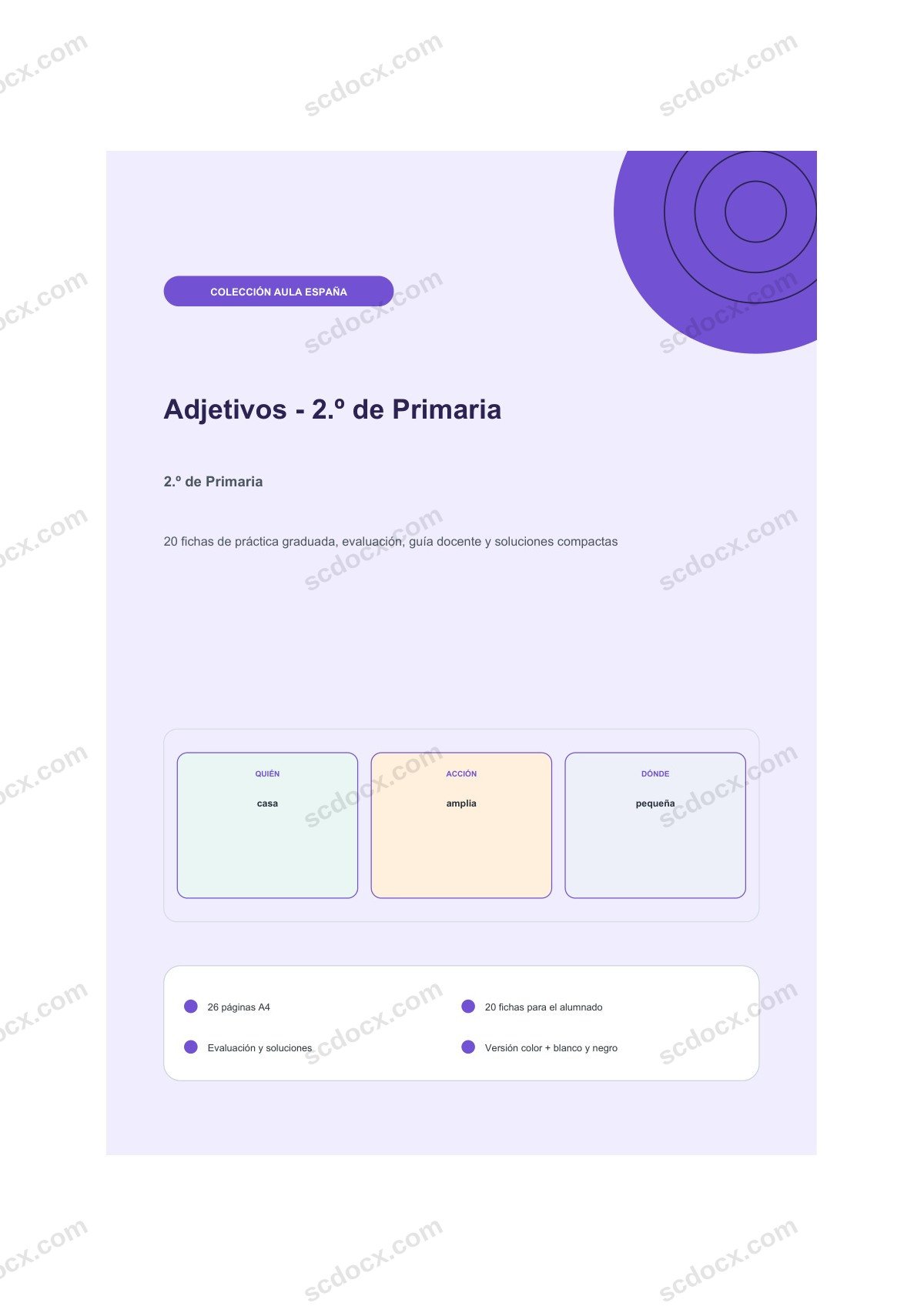Adjetivos · 2.º de Primaria