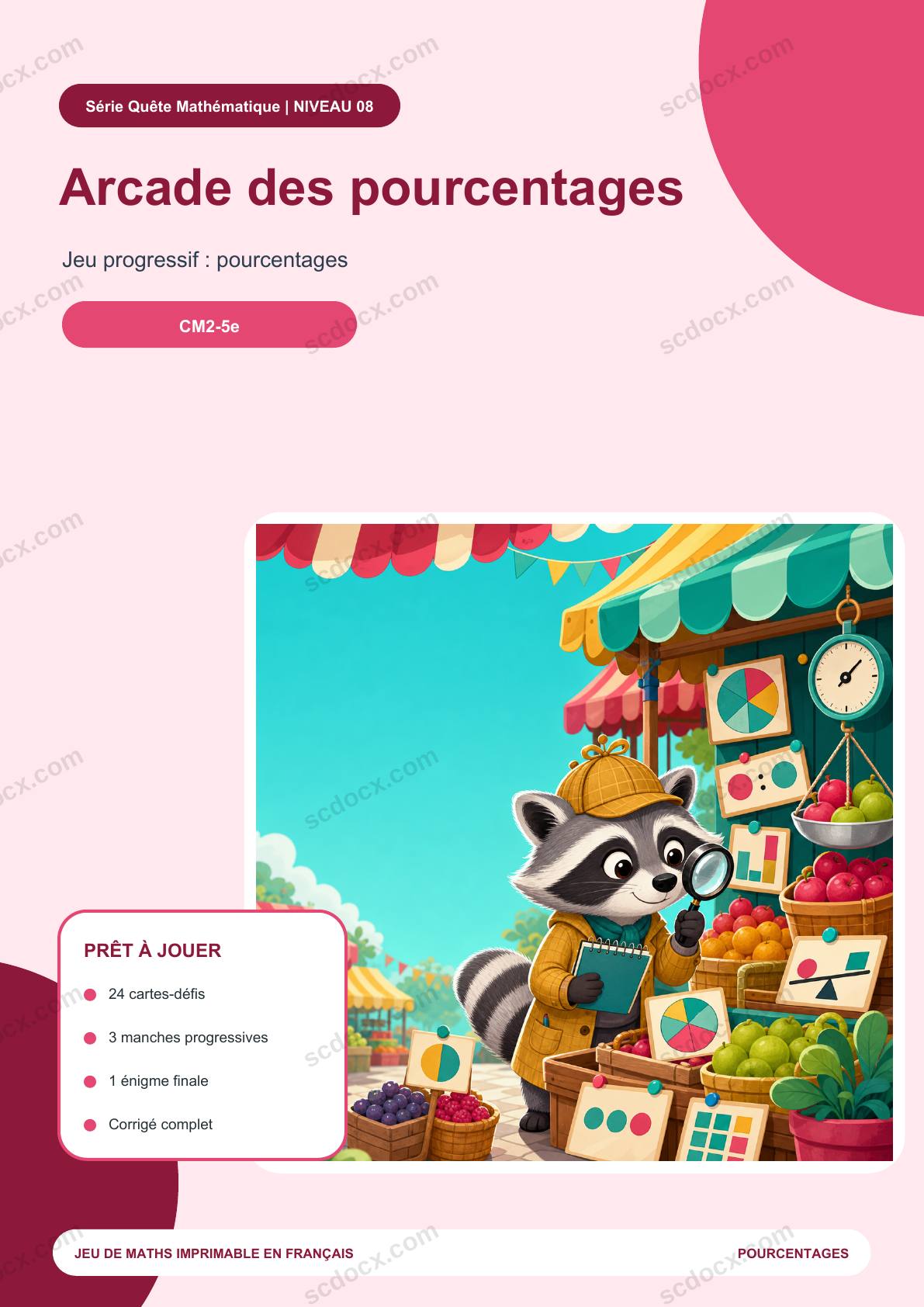 Arcade des pourcentages | Jeu de maths avec corrigé