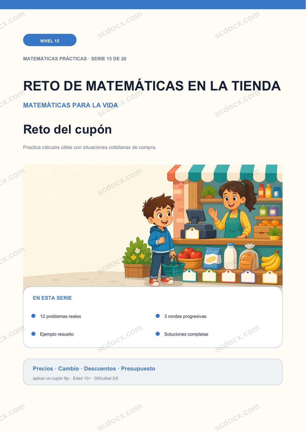 Reto de matemáticas en la tienda Nivel 15 | Reto del cupón con soluciones