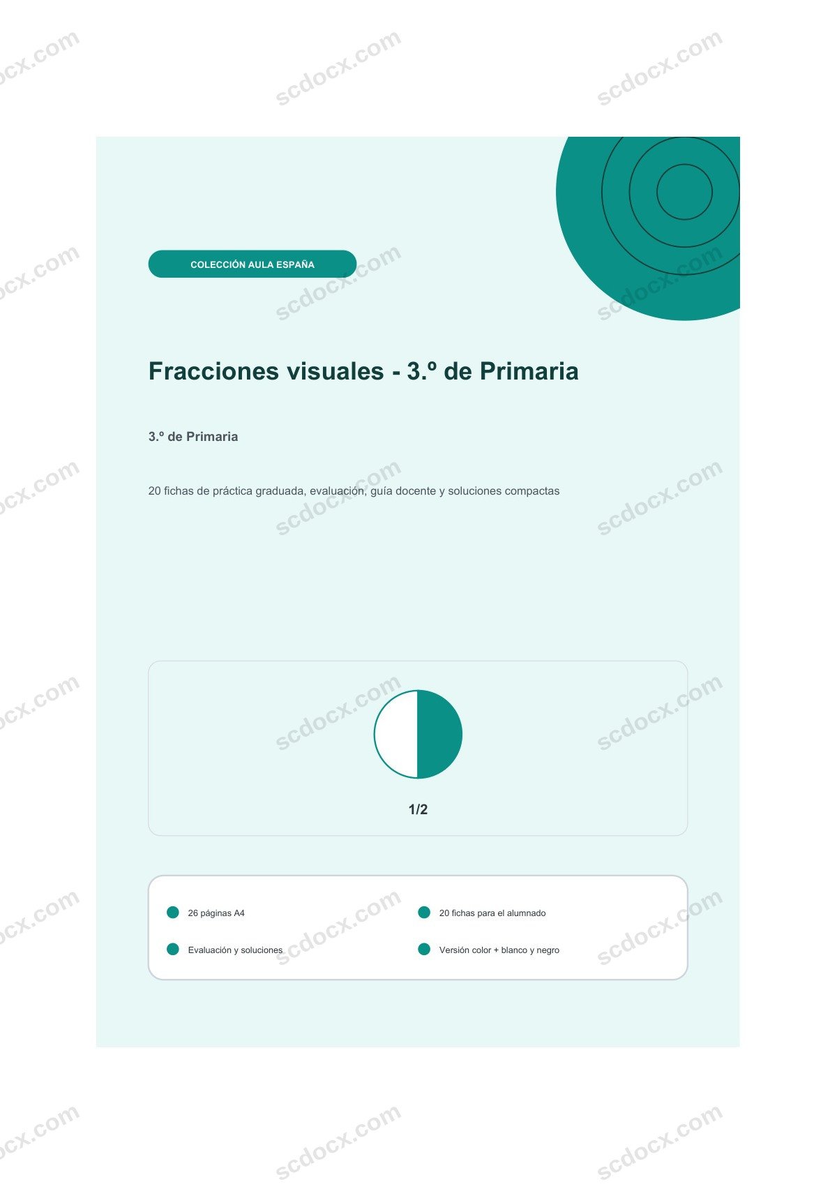 Fracciones visuales · 3.º de Primaria