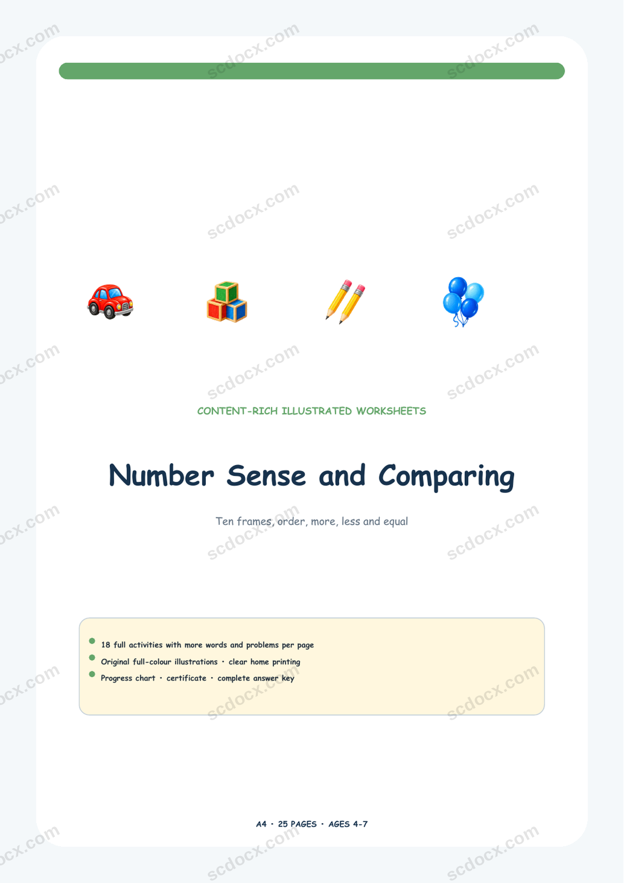 Number Sense and Comparing | 18 activities + answer keys | A4 | Canadian Edition