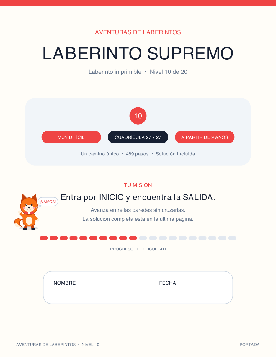 Laberinto Infantil en Español Gratis 10 - Laberinto Supremo (Con Solución)