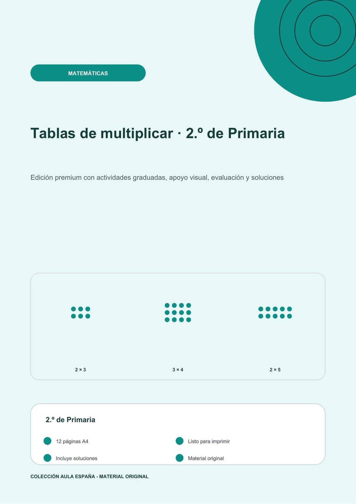 Tablas de multiplicar · 2.º de Primaria