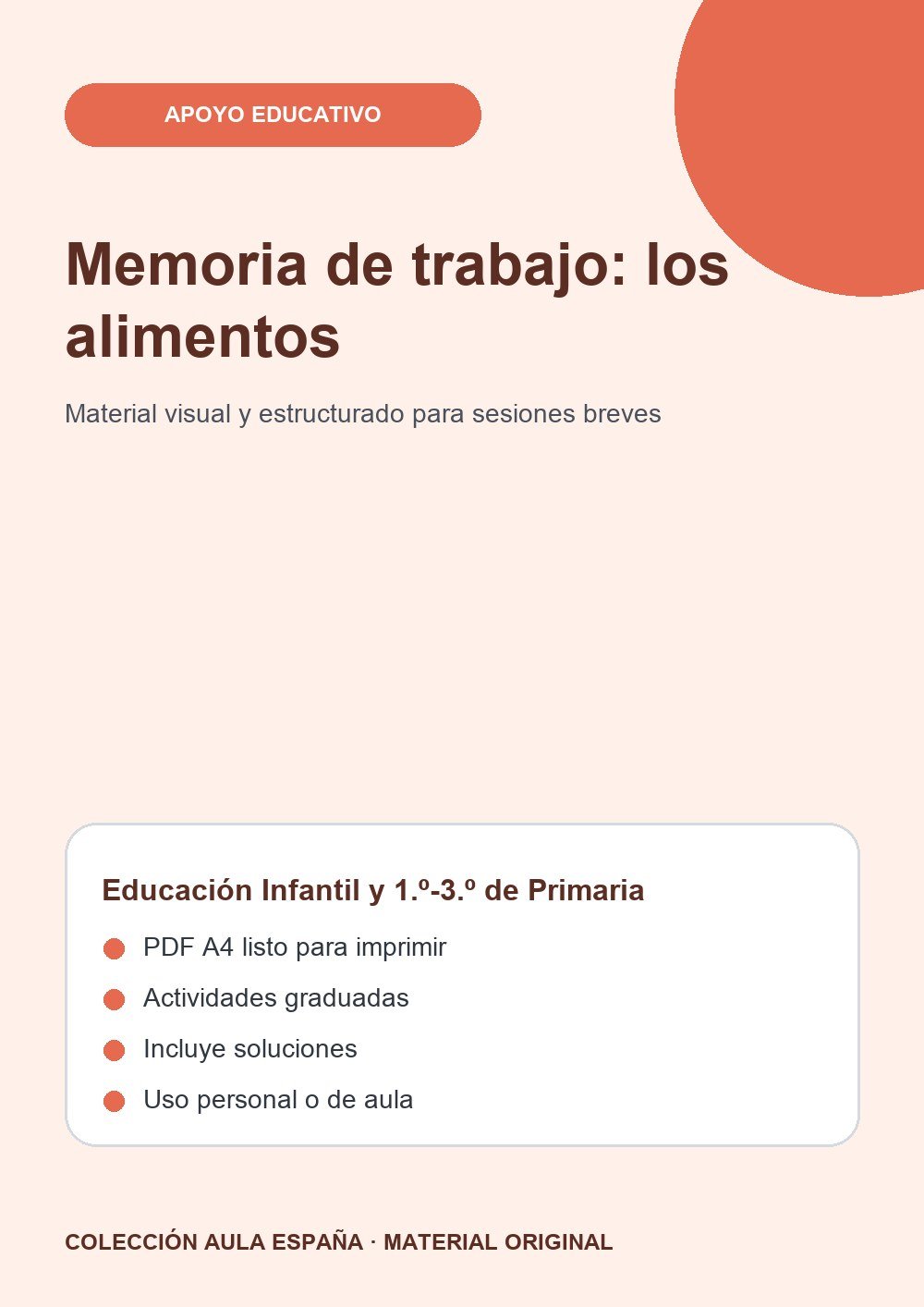 Memoria de trabajo: los alimentos