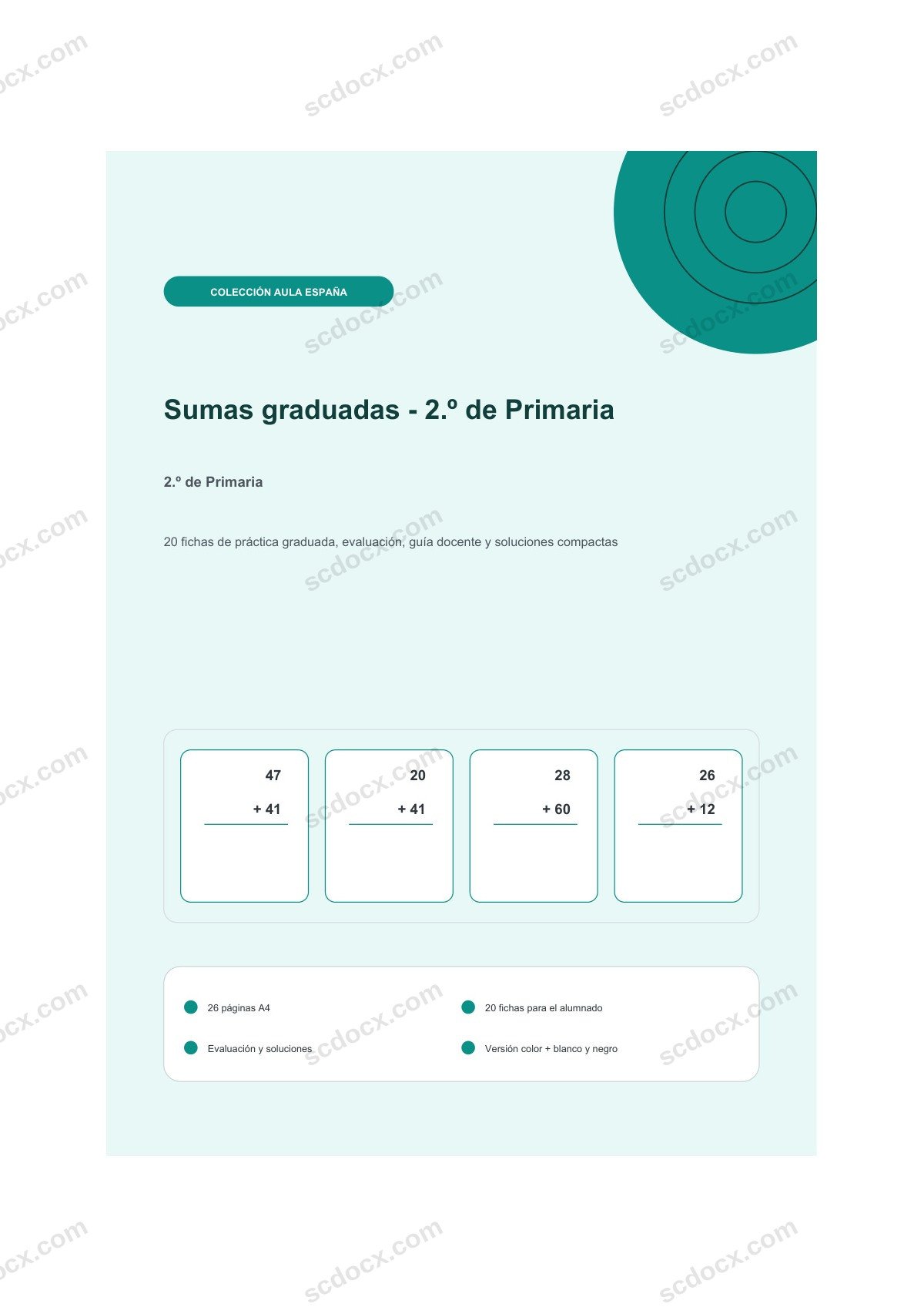 Sumas graduadas · 2.º de Primaria