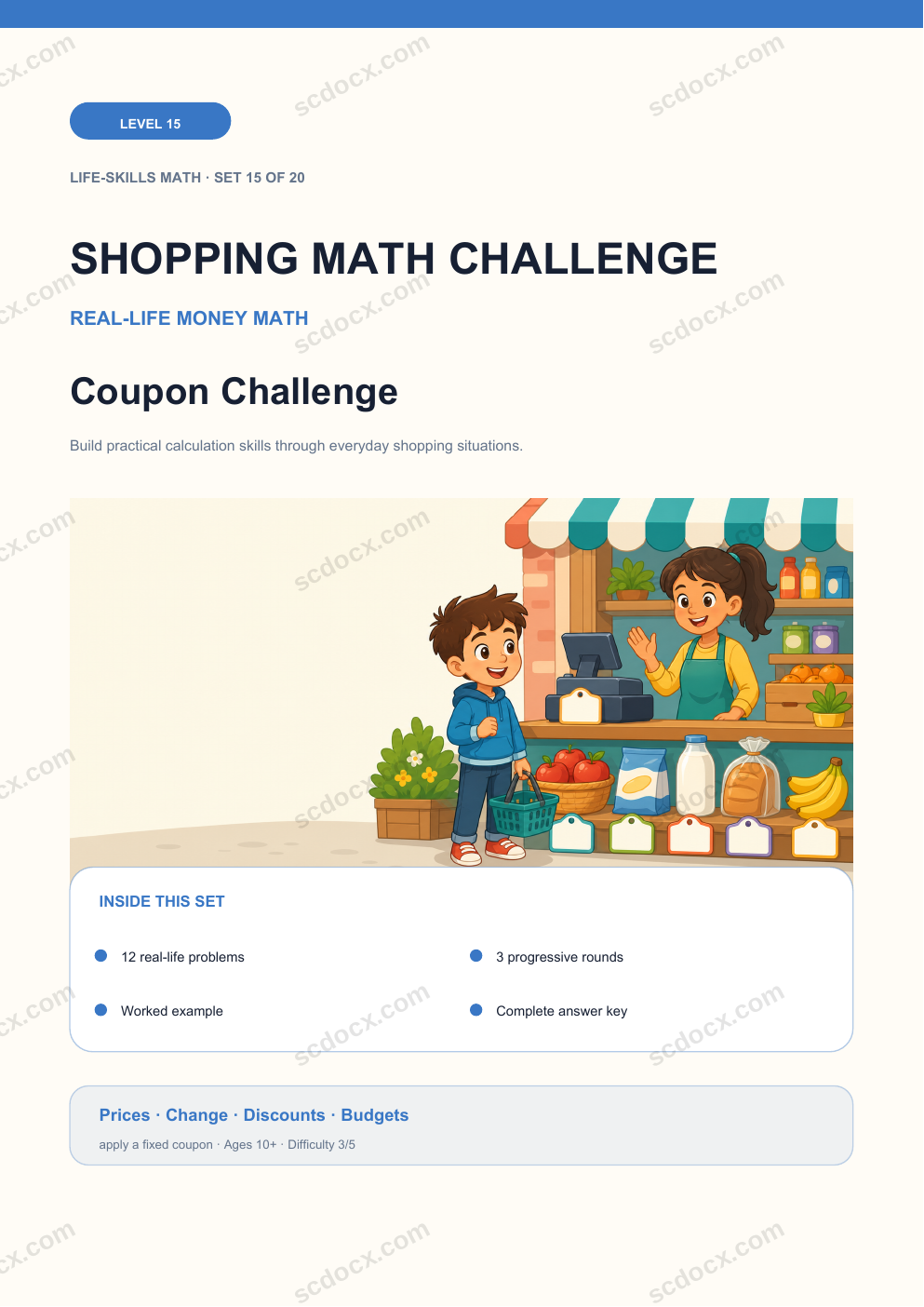 Shopping Math Challenge Level 15 | Coupon Challenge with Answers