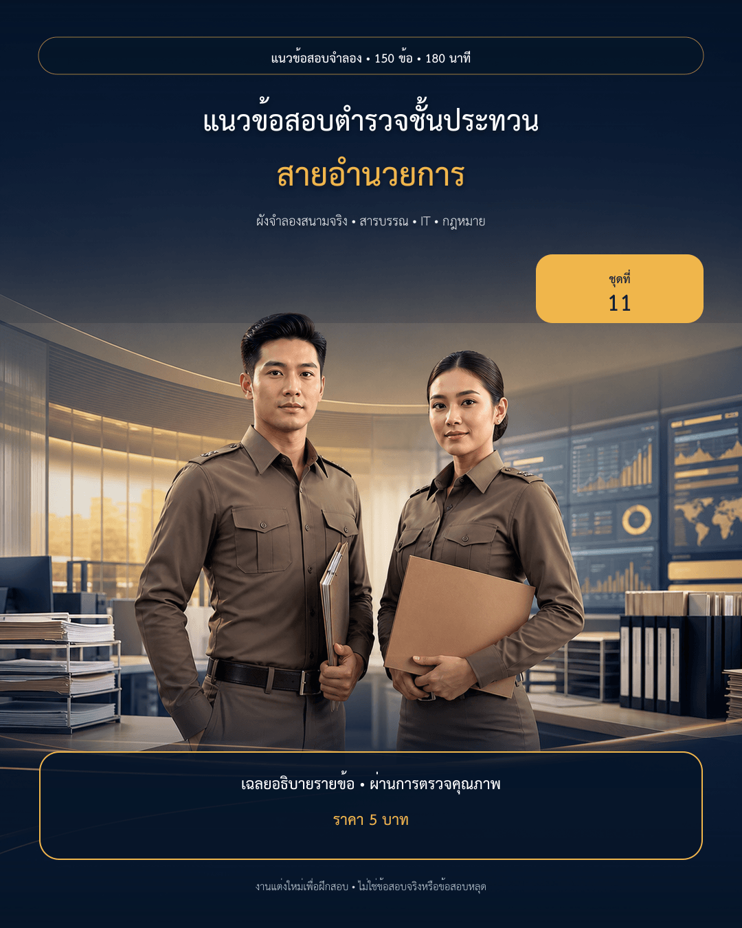 ชุดข้อสอบออนไลน์: แนวข้อสอบตำรวจชั้นประทวนสายอำนวยการ ชุดที่ 11 (150 ข้อ)