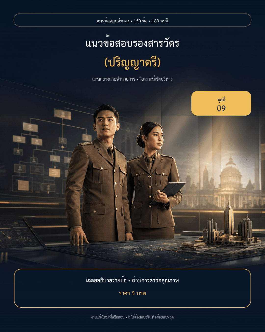 ชุดข้อสอบออนไลน์: แนวข้อสอบรองสารวัตร (ปริญญาตรี) แกนกลางสายอำนวยการ ชุดที่ 09 (150 ข้อ)
