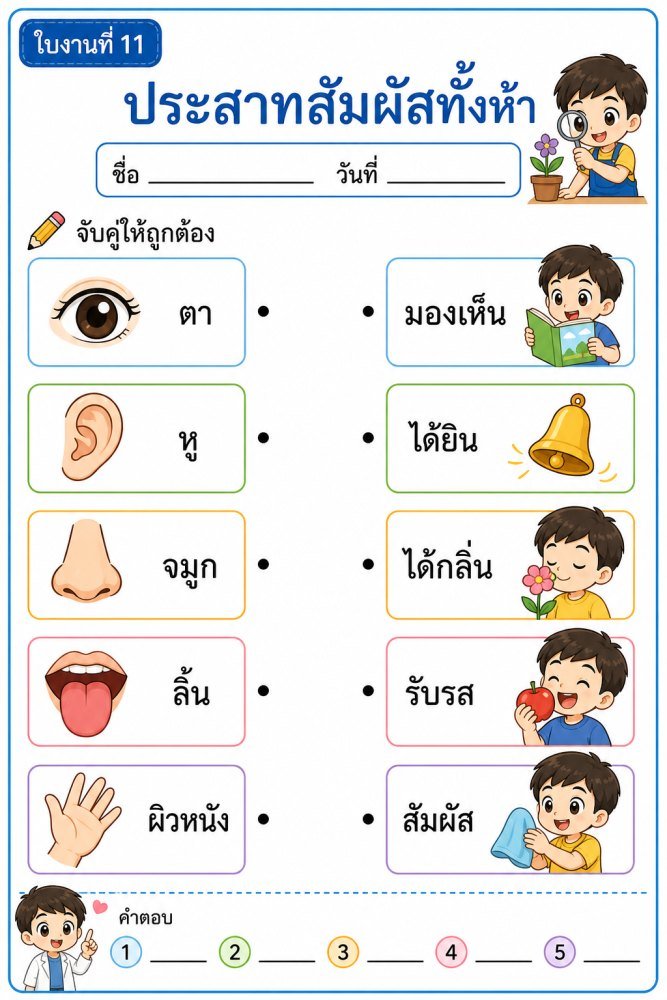 IMG ใบงานวิทยาศาสตร์-ป2-11-ประสาทสัมผัสทั้งห้า