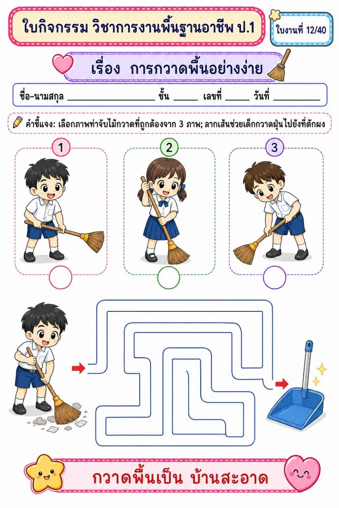 ใบงานวิชาการงานอาชีพ ป.1