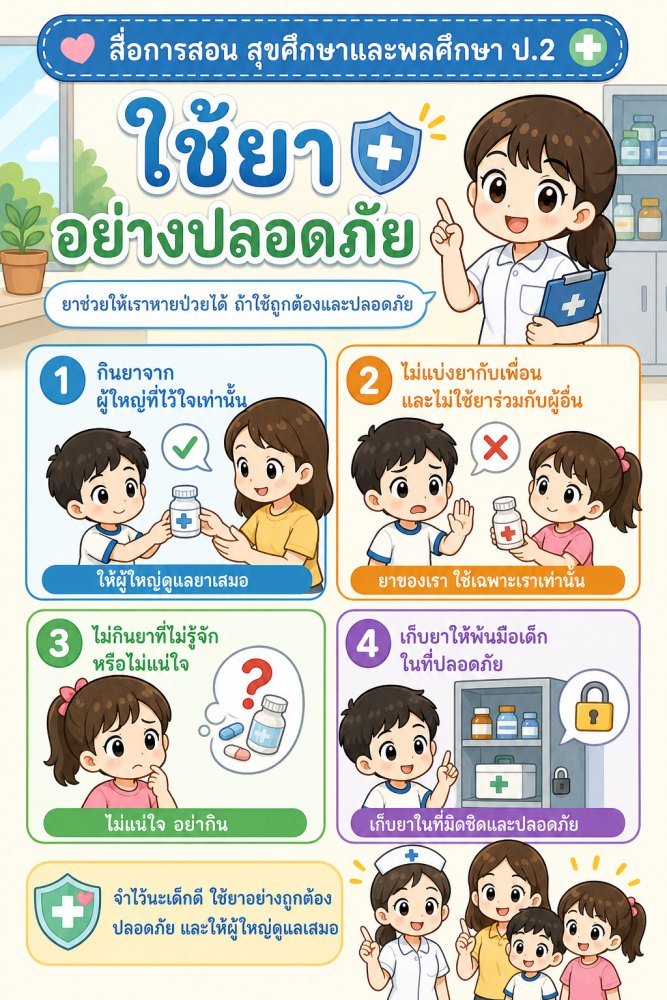 สื่อการเรียนการสอนวิชาสุขศึกษาและพลศึกษา ป.2 (ชุดที่ 3)