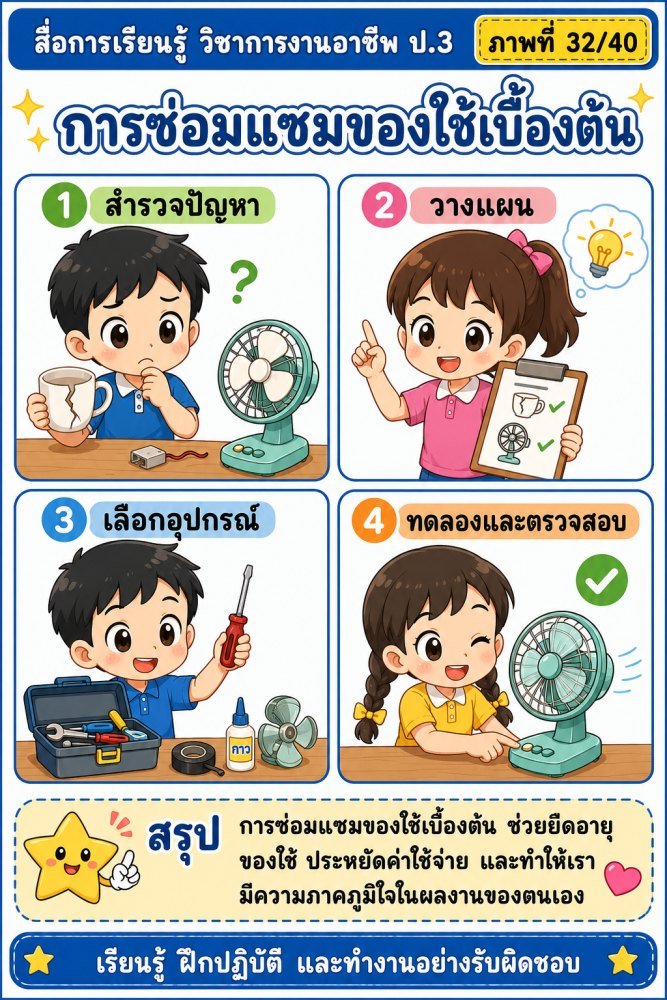สื่อการเรียนการสอนวิชาการงานอาชีพ ป.3 (ชุดที่ 2)