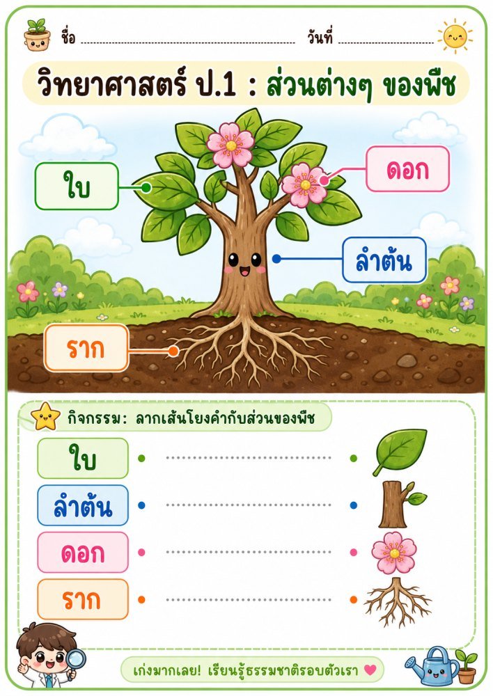 ใบงานวิชาวิทยาศาสตร์ ป.1