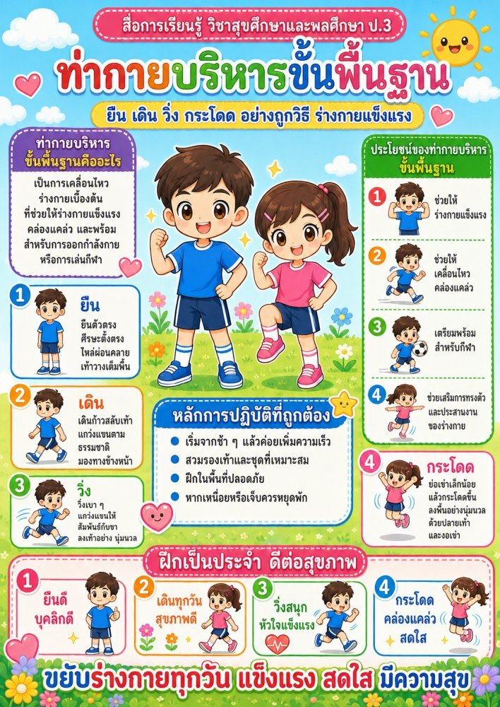 สื่อการเรียนการสอนวิชาสุขศึกษาและพลศึกษา ป.3 (ชุดที่ 17)