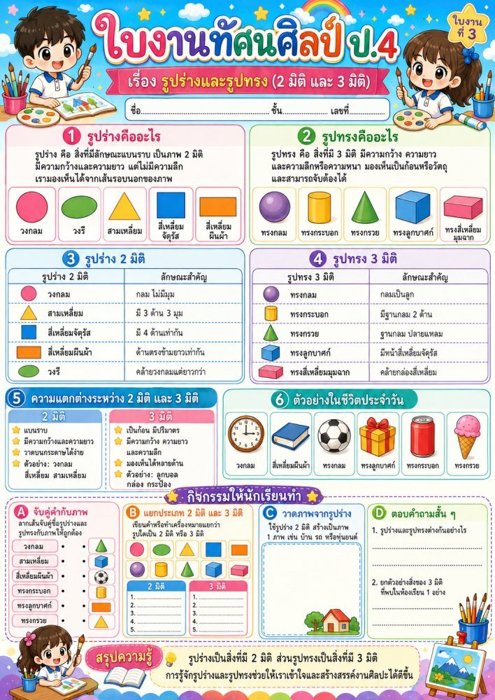 สื่อการเรียนการสอนวิชาศิลปะ ป.4 (ชุดที่ 3)