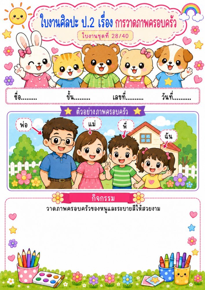ใบงาน ใบกิจกรรม วิชาศิลปะ ป.2 (ชุดที่ 30)