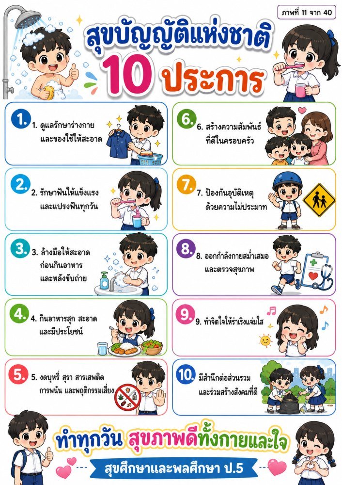 สื่อการเรียนการสอนวิชาสุขศึกษาและพลศึกษา ป.5 (ชุดที่ 11)
