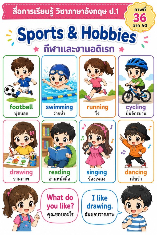สื่อการเรียนการสอนวิชาภาษาอังกฤษ ป.1 (ชุดที่ 5)
