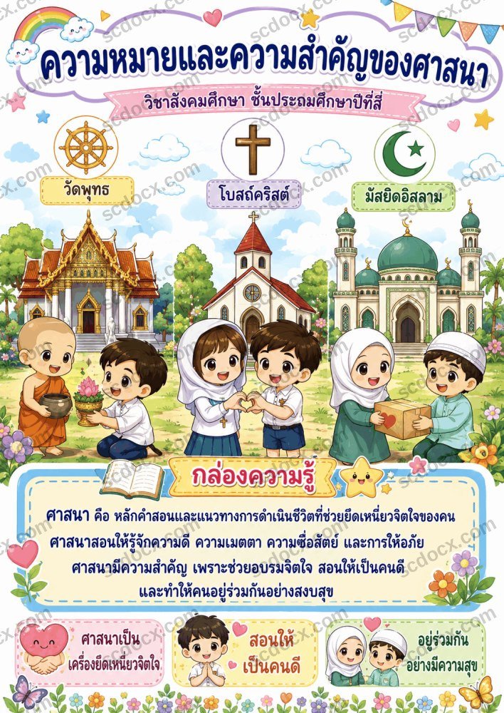 ชุดสื่อการเรียนการสอนวิชาสังคมศึกษา ป.4 ชุดที่ 1 (10 ภาพ)