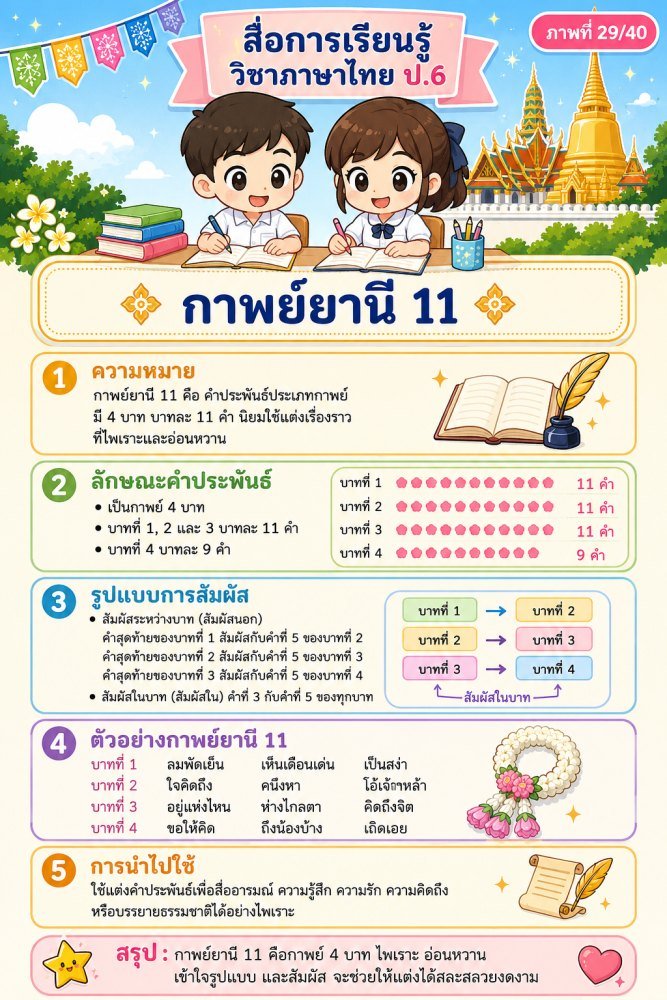 สื่อการเรียนรู้ ป.6 ฟรี 086 — สื่อการเรียนการสอนวิชาภาษาไทย ชั้นป.6 ชุดที่ 44