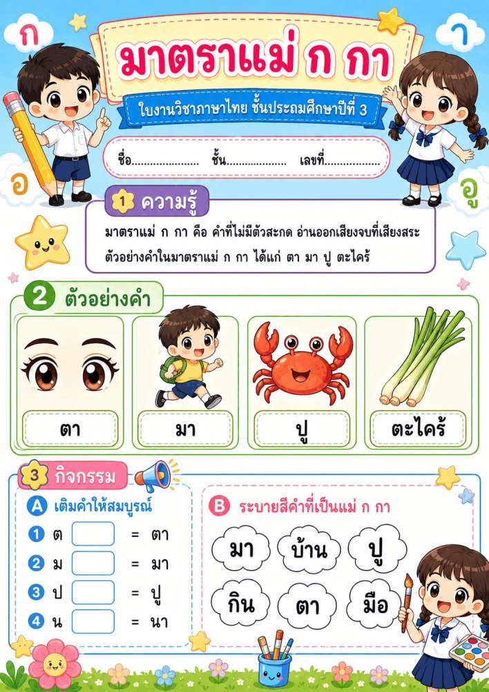 แจกฟรี 254 | ใบงานใบกิจกรรมวิชาภาษาไทย ป.3 ชุดที่ 21