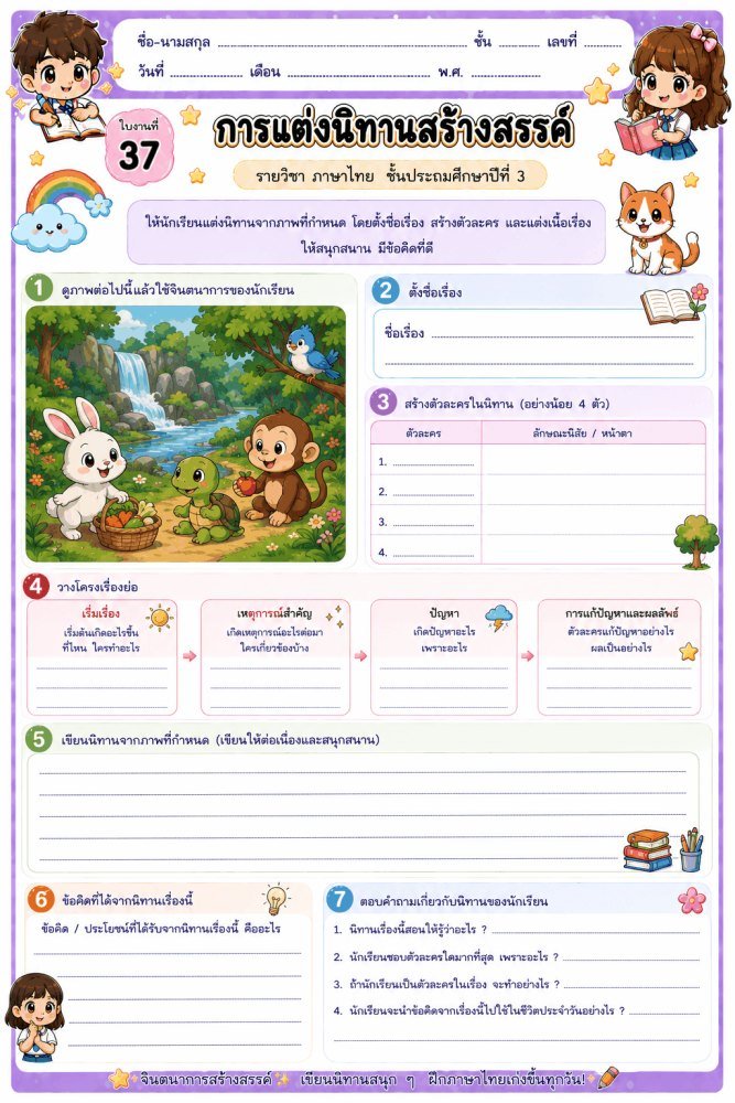 แจกฟรี 270 | ใบงานใบกิจกรรมวิชาภาษาไทย ป.3 ชุดที่ 37 20.59.11
