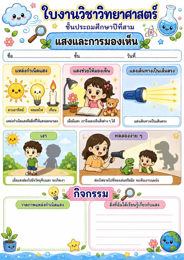 แจกฟรี 325 | ใบงานใบกิจกรรมวิชาวิทยาศาสตร์ ป.3 ชุดที่ 12