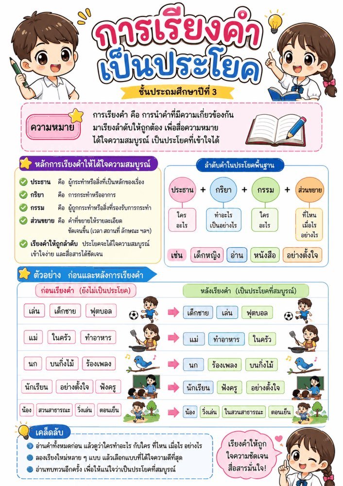 แจกฟรี 483 | สื่อการเรียนการสอนวิชาภาษาไทย ชั้นป.3 ชุดที่ 23