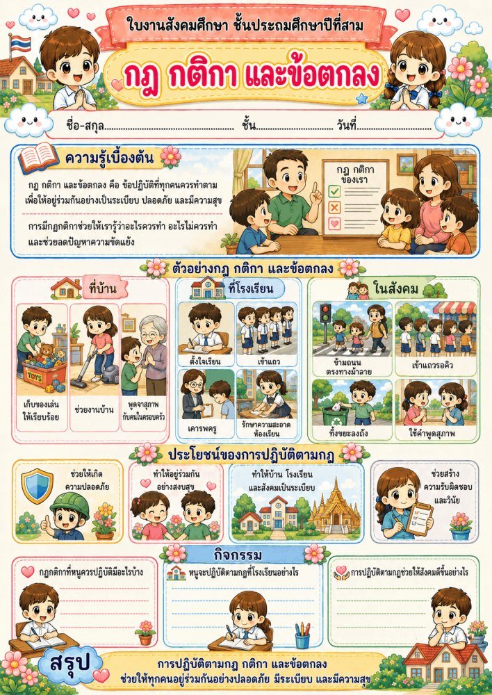 แจกฟรี 497 | ใบงานใบกิจกรรมวิชาสังคมศึกษาป.3 ชุดที่ 8