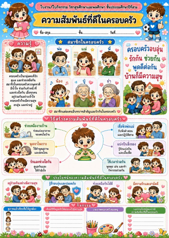 แจกฟรี 552 | ใบงานวิชาสุขศึกษาและพลศึกษา ชั้นป.3 ชุดที่ 22