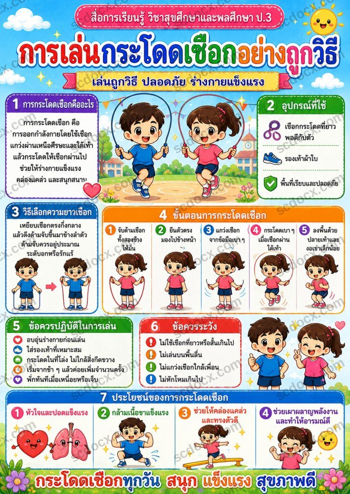 สื่อการเรียนการสอนวิชา สุขศึกษาและพลศึกษาป.3 (10ใบ) ชุดที่ 3