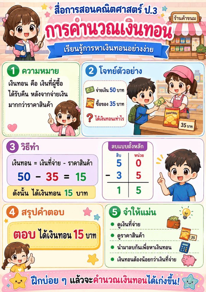 แจกฟรี 621 | สื่อการเรียนการสอน วิชาคณิตศาสตร์ ป.3 ชุดที่ 40