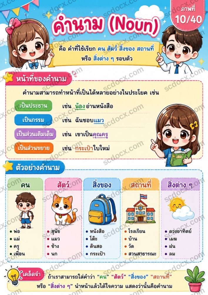 ชุดสื่อการสอนภาษาไทย ป.6 ชุดที่ 2 | 10 ภาพพร้อมใช้