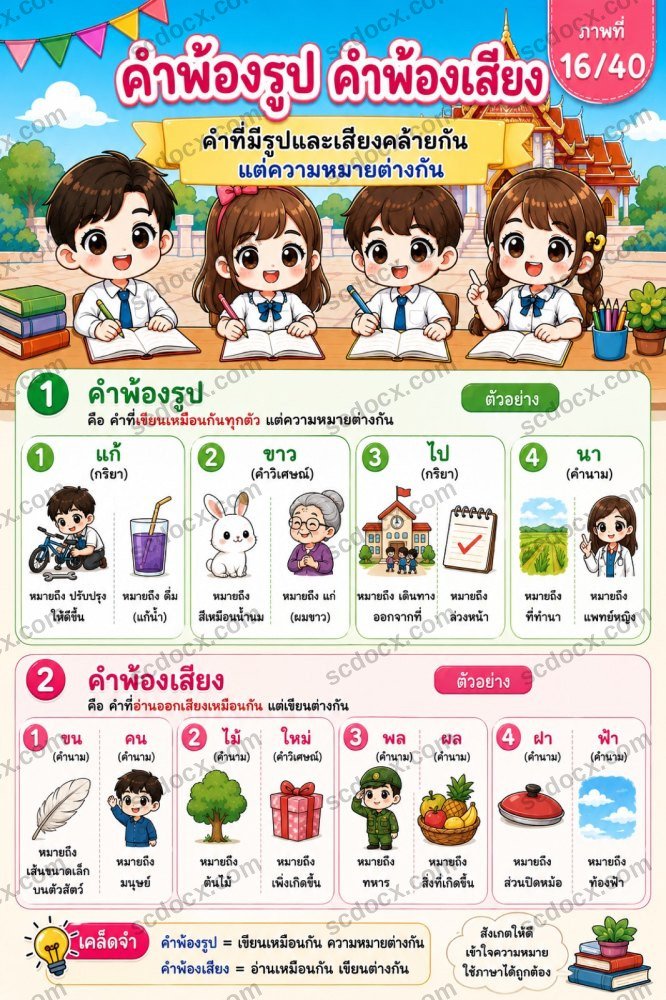 ชุดสื่อการสอนภาษาไทย ป.6 ชุดที่ 3 | 10 ภาพพร้อมใช้
