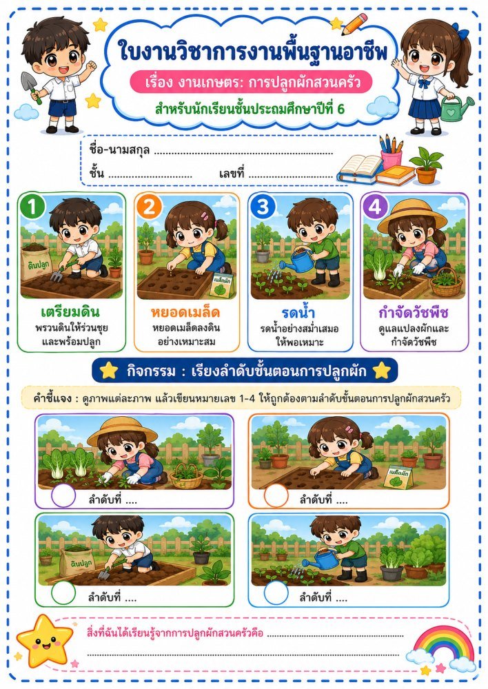 แจกฟรี 874 | ใบงานใบกิจกรรมวิชาการงานพื้นฐานอาชีพ.6 ชุดที่ 14