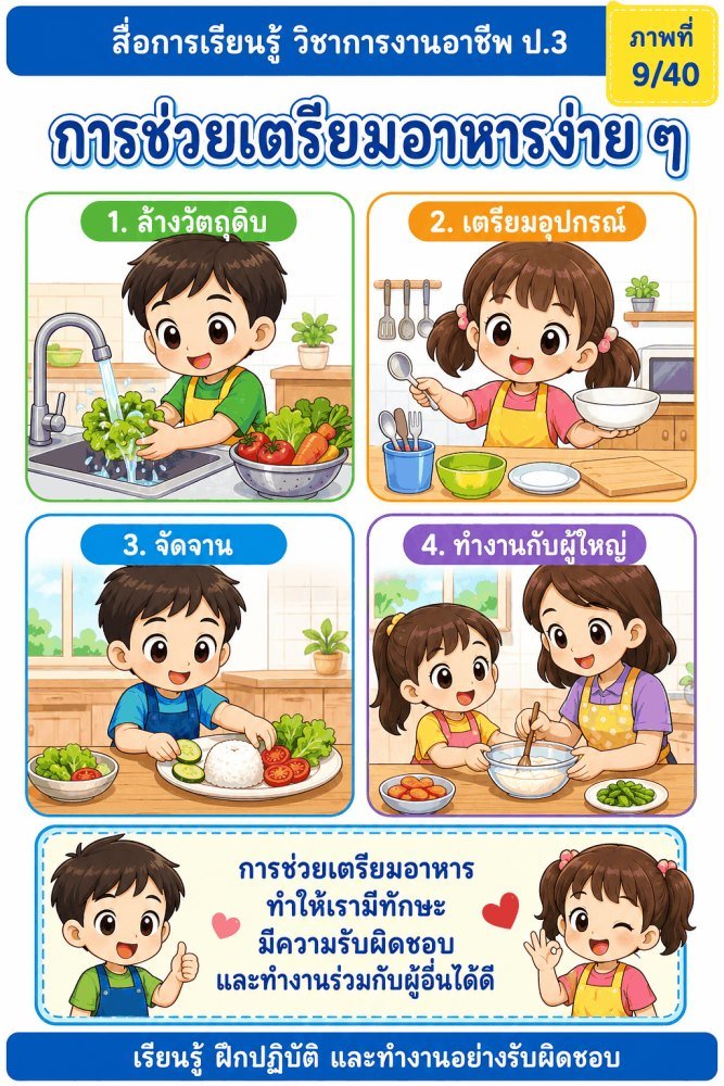 แจกฟรี 901 | สื่อการเรียนการสอนวิชาการงานอาชีพ ชั้นป.3 ชุดที่ 9